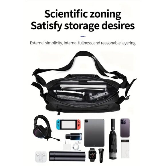 New Wexier Anti-Splash Water Texture Fabric Bag With Multiple Pockets & Magnetic - Picture 6 of 10